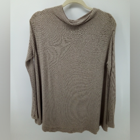 Free People We The Free Top People Lover Ribbed Long Sleeve Taupe XS Vegan Rayon - Picture 15 of 16